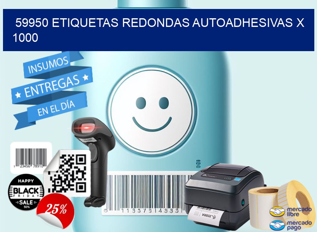 59950 ETIQUETAS REDONDAS AUTOADHESIVAS X 1000