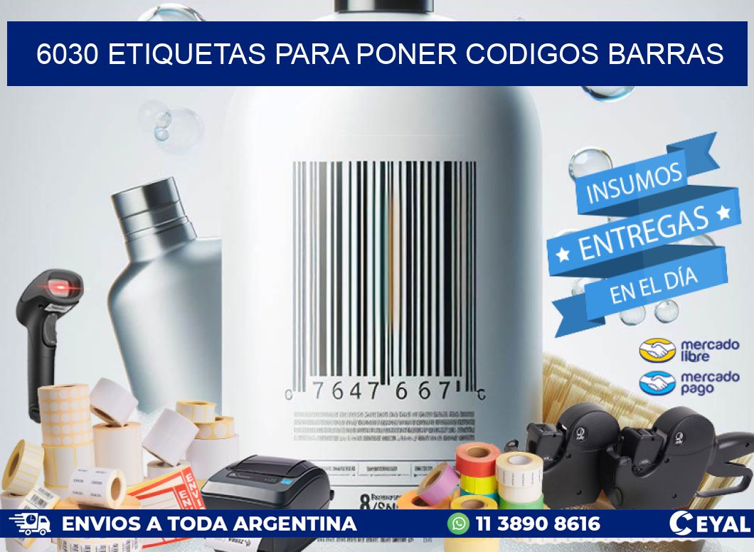 6030 ETIQUETAS PARA PONER CODIGOS BARRAS