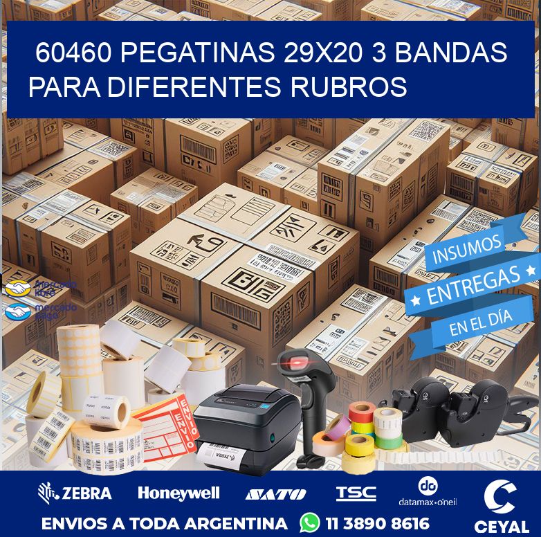 60460 PEGATINAS 29X20 3 BANDAS PARA DIFERENTES RUBROS