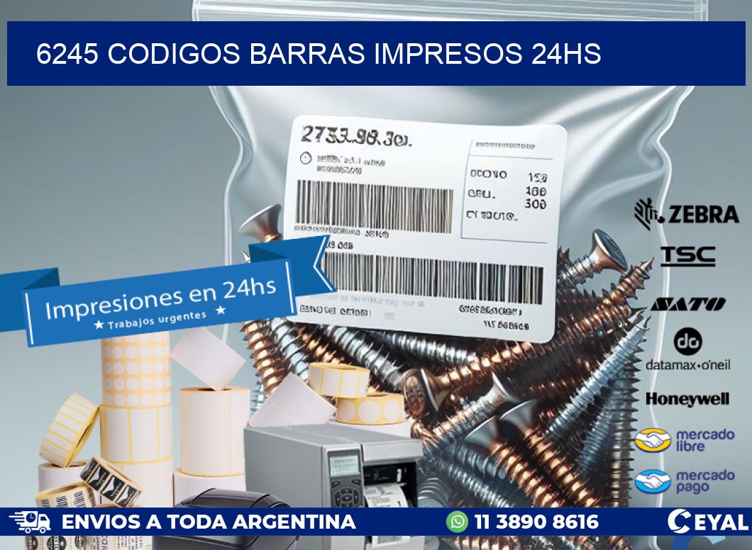 6245 codigos barras impresos 24hs