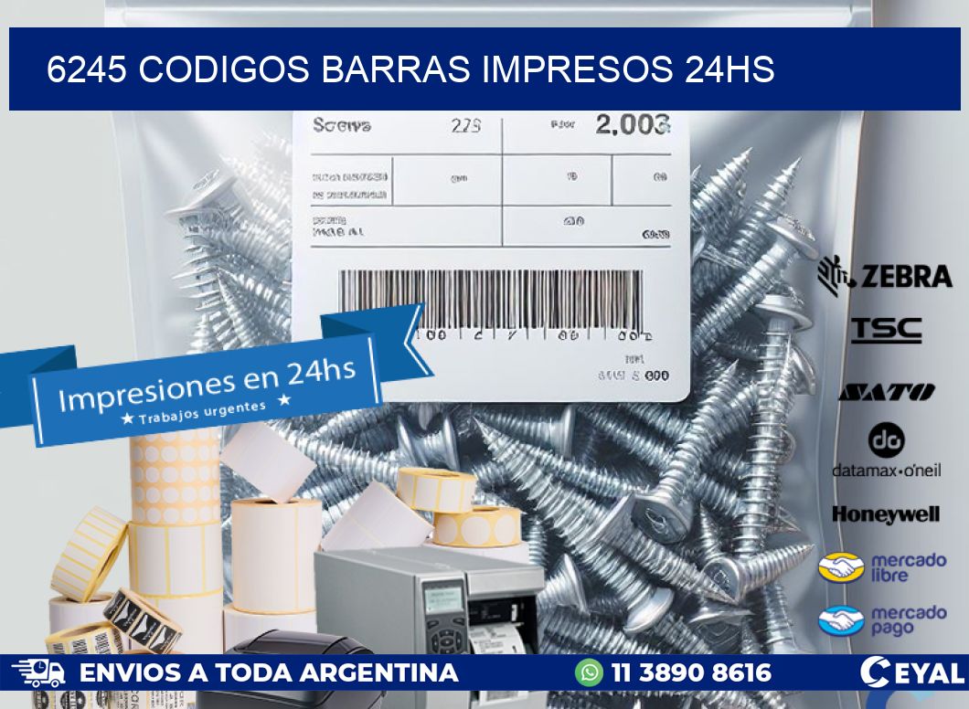 6245 codigos barras impresos 24hs