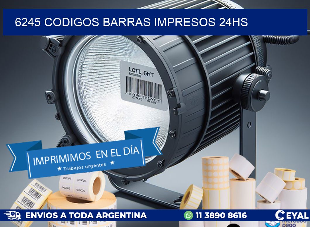 6245 codigos barras impresos 24hs
