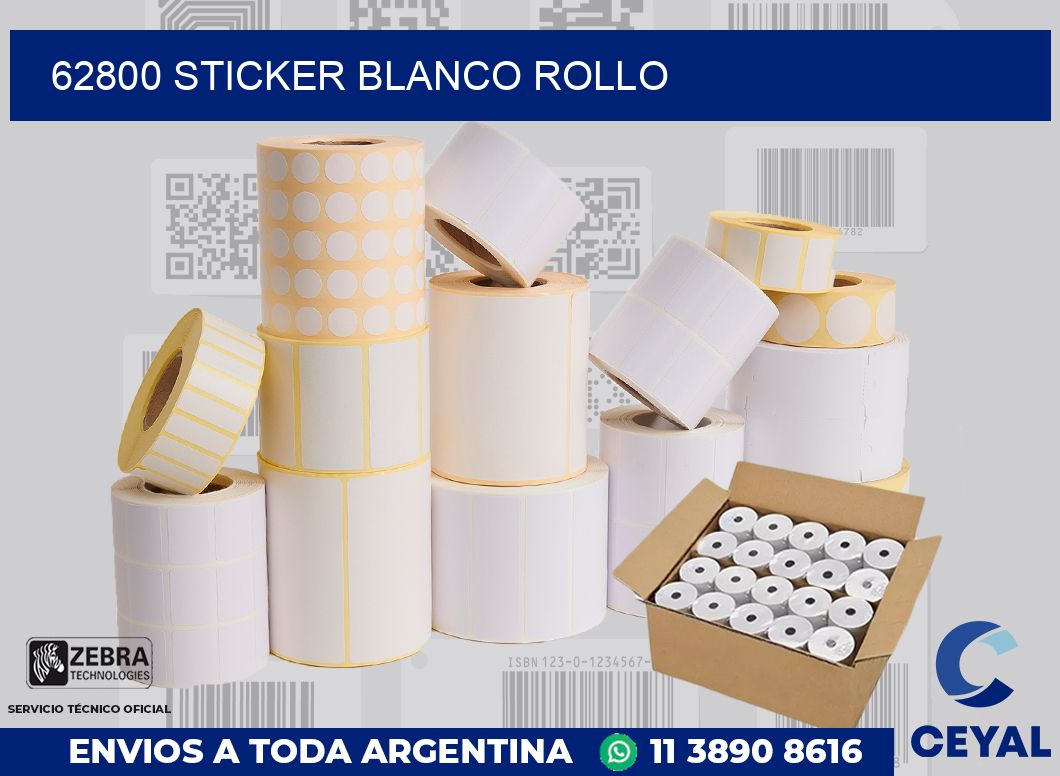 62800 sticker blanco rollo