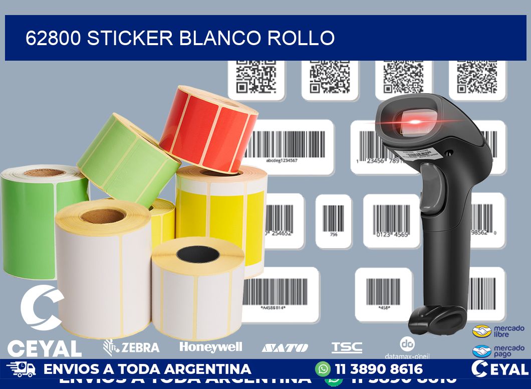 62800 sticker blanco rollo