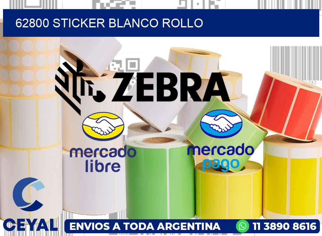 62800 sticker blanco rollo