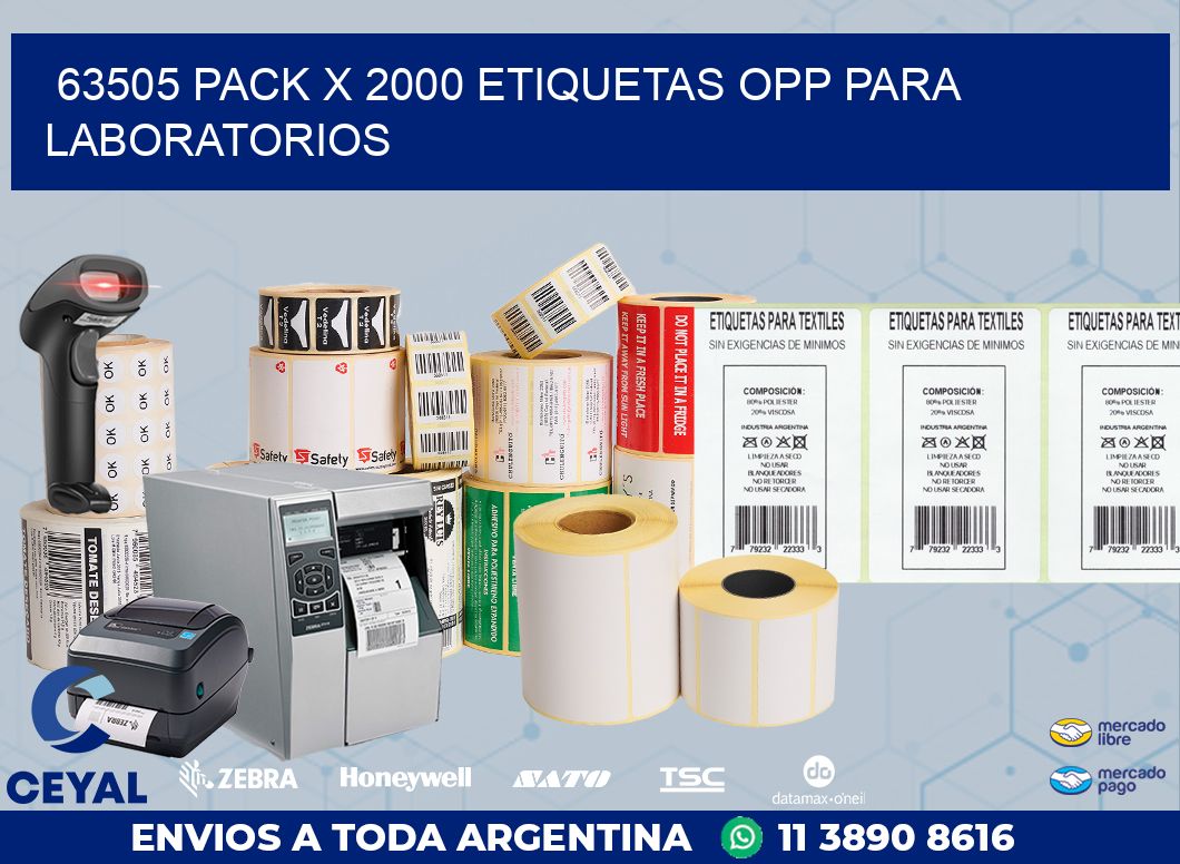 63505 PACK X 2000 ETIQUETAS OPP PARA LABORATORIOS