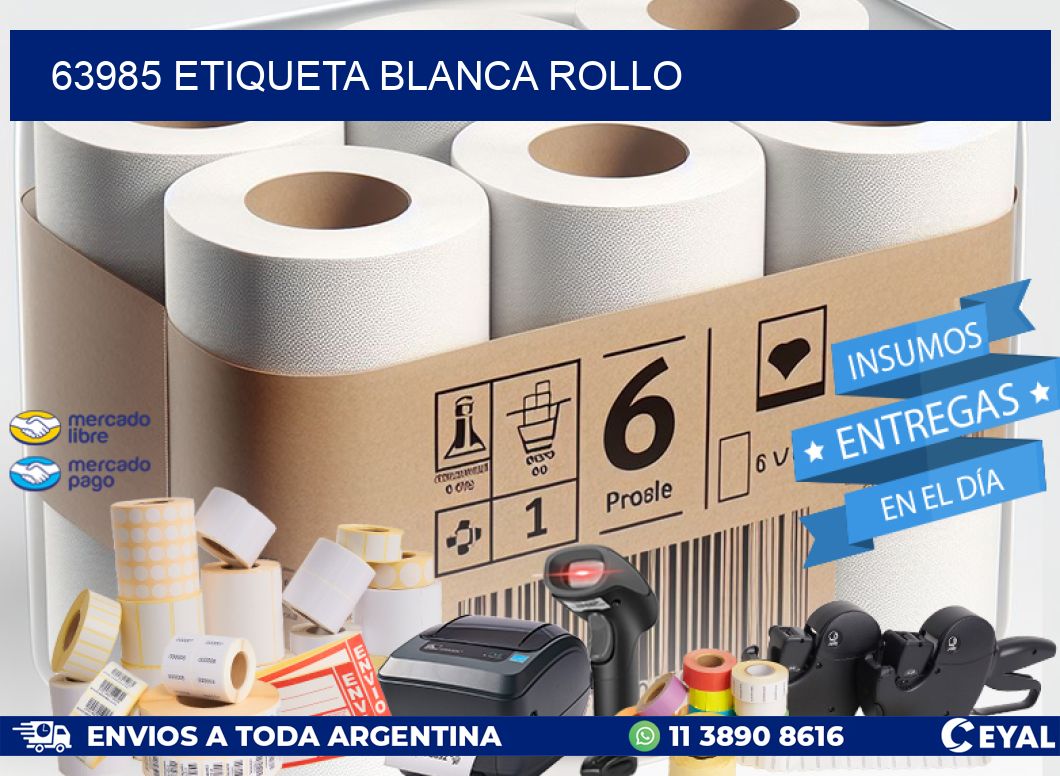 63985 etiqueta blanca rollo