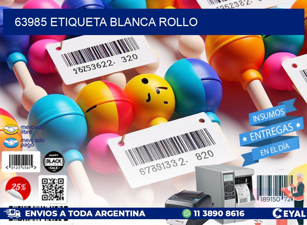 63985 etiqueta blanca rollo