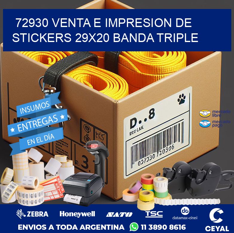 72930 VENTA E IMPRESION DE STICKERS 29X20 BANDA TRIPLE