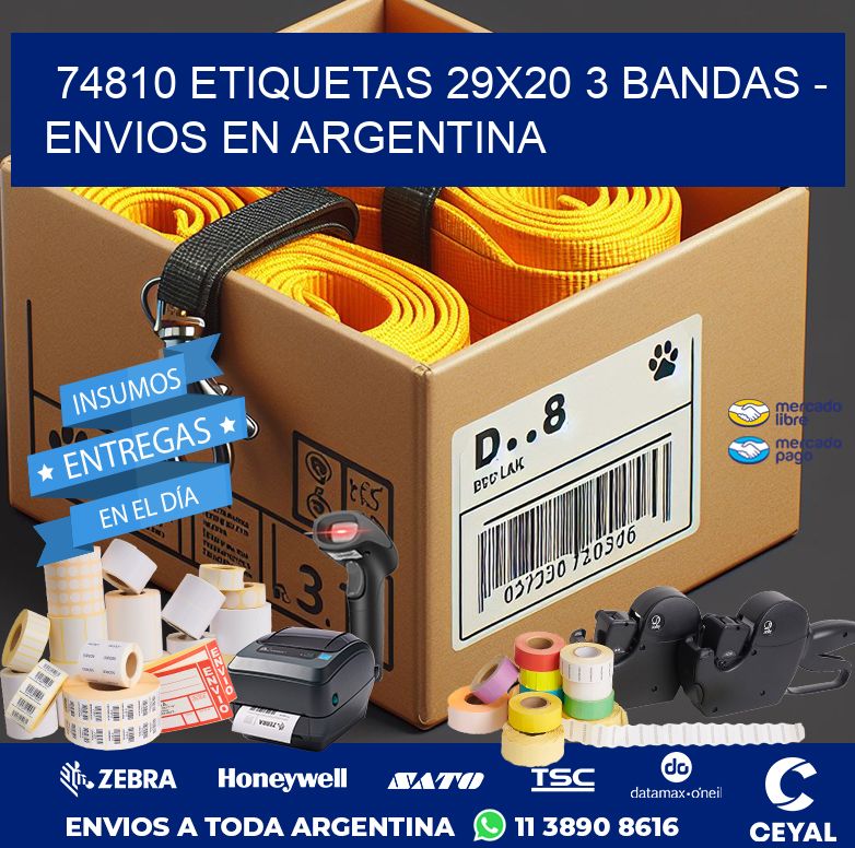 74810 ETIQUETAS 29X20 3 BANDAS - ENVIOS EN ARGENTINA