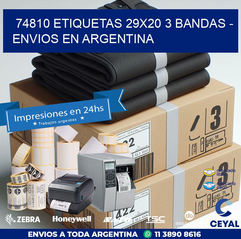 74810 ETIQUETAS 29X20 3 BANDAS - ENVIOS EN ARGENTINA
