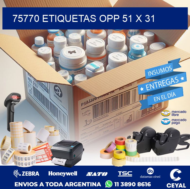 75770 ETIQUETAS OPP 51 X 31