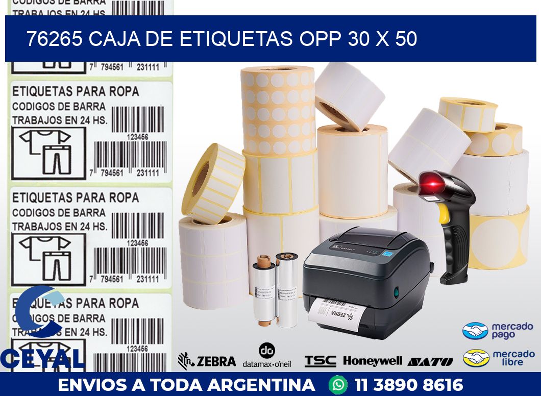 76265 CAJA DE ETIQUETAS OPP 30 X 50