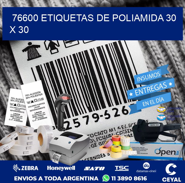 76600 ETIQUETAS DE POLIAMIDA 30 X 30