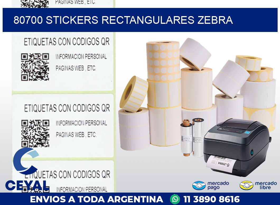 80700 Stickers rectangulares zebra