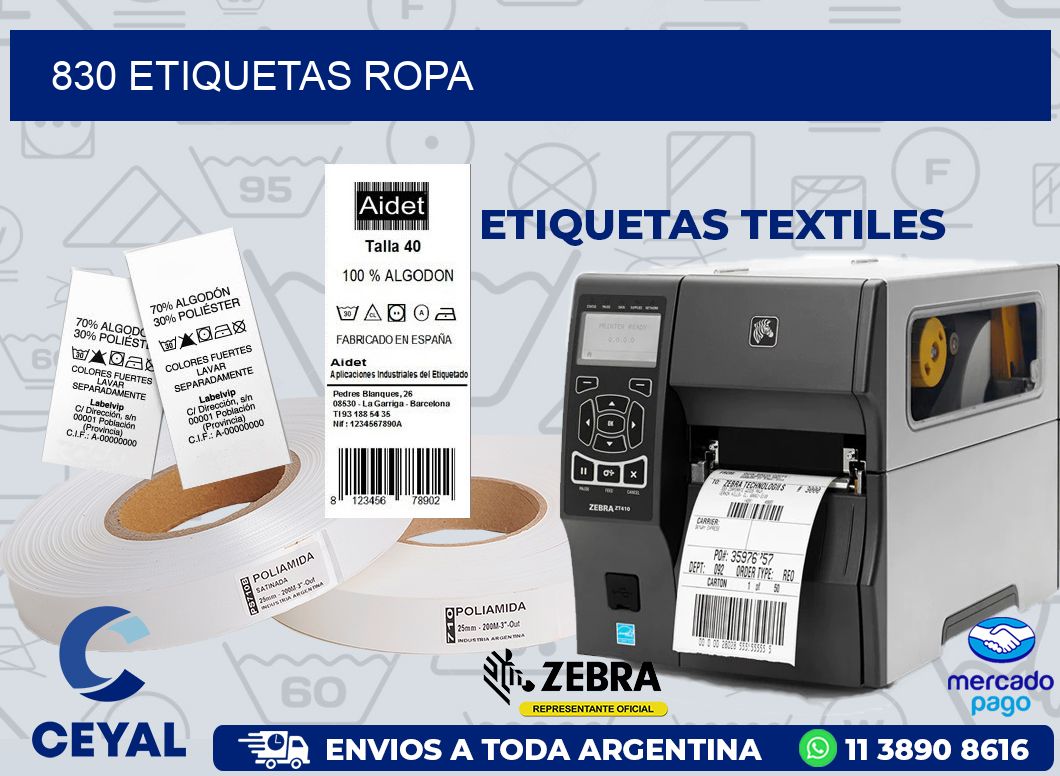 830 ETIQUETAS ROPA