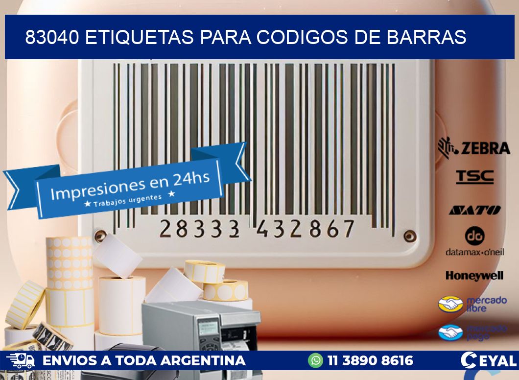 83040 ETIQUETAS PARA CODIGOS DE BARRAS
