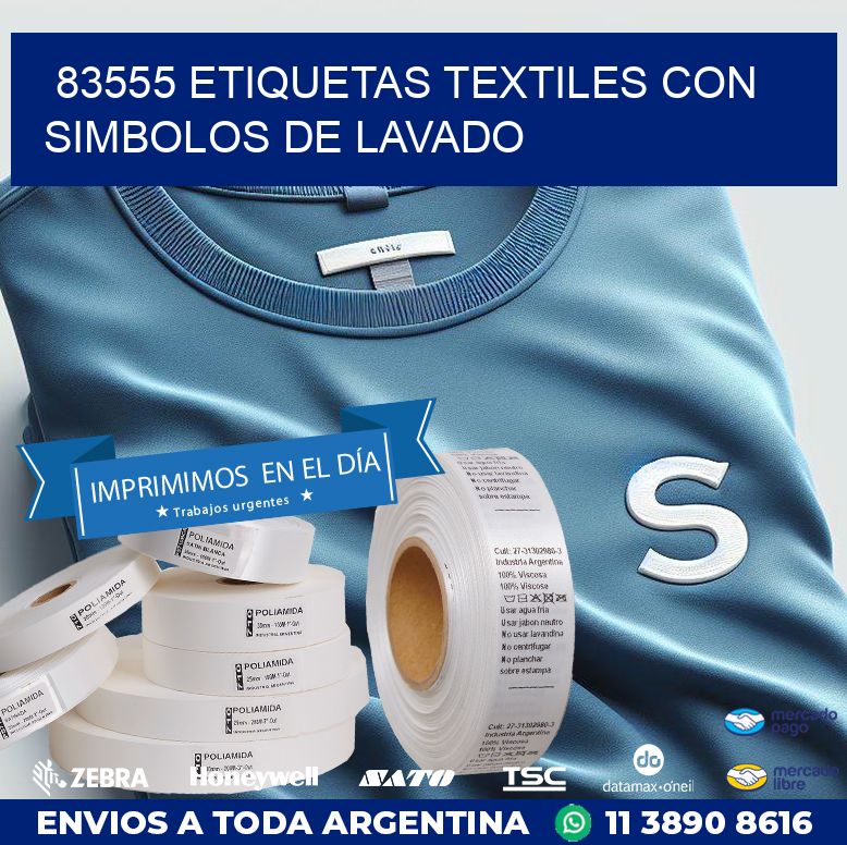 83555 ETIQUETAS TEXTILES CON SIMBOLOS DE LAVADO