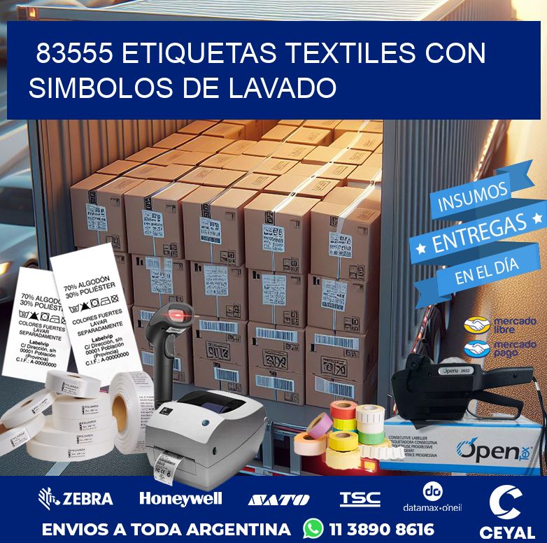 83555 ETIQUETAS TEXTILES CON SIMBOLOS DE LAVADO