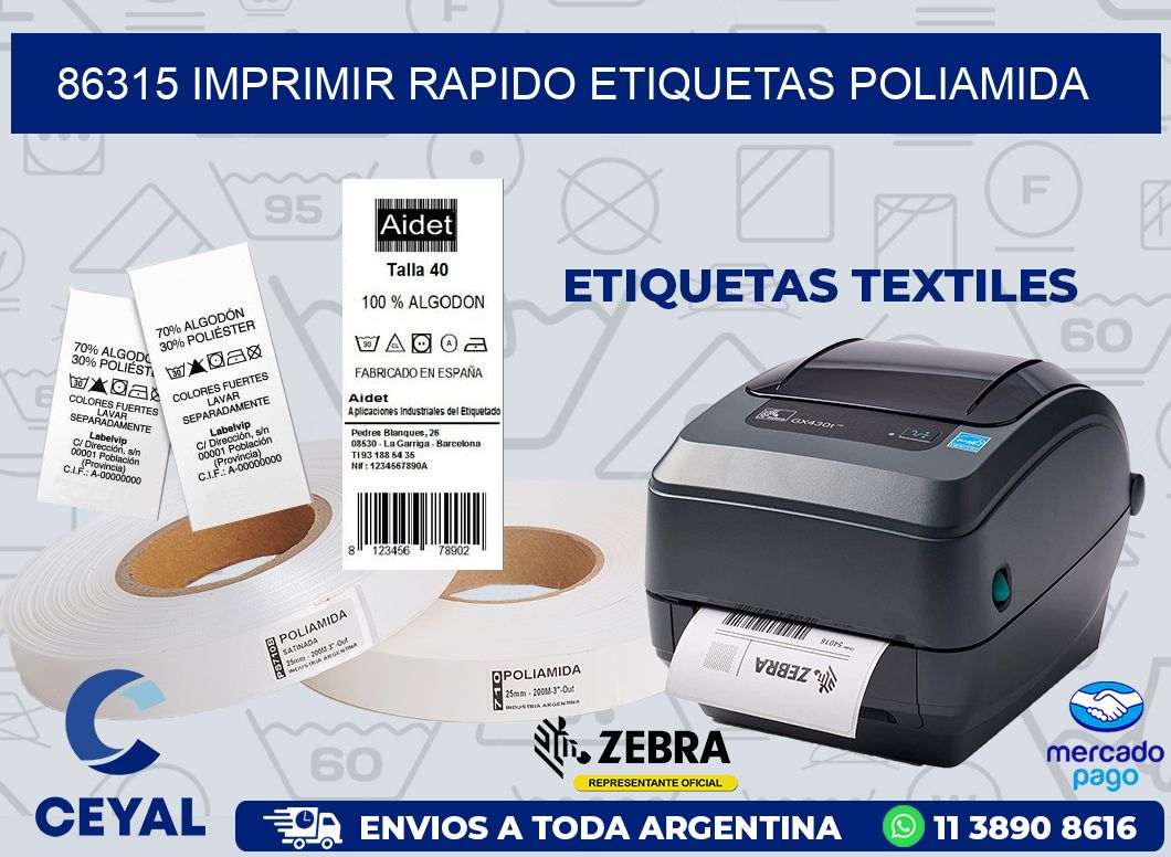 86315 IMPRIMIR RAPIDO ETIQUETAS POLIAMIDA