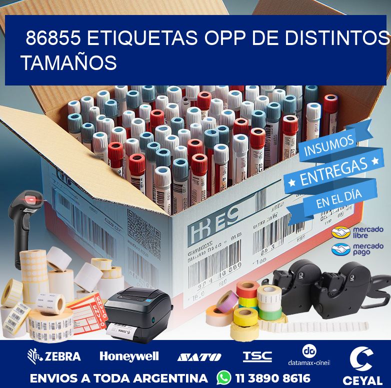 86855 ETIQUETAS OPP DE DISTINTOS TAMAÑOS