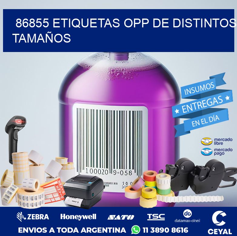 86855 ETIQUETAS OPP DE DISTINTOS TAMAÑOS