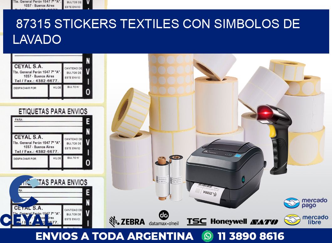 87315 STICKERS TEXTILES CON SIMBOLOS DE LAVADO