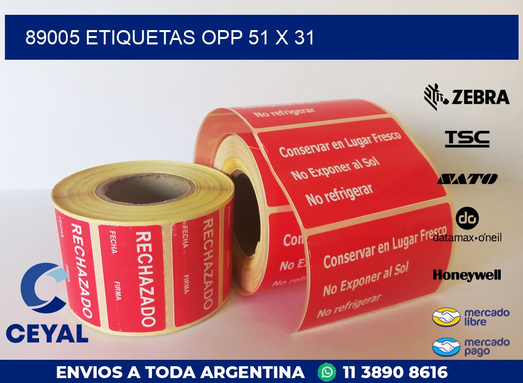 89005 ETIQUETAS OPP 51 X 31