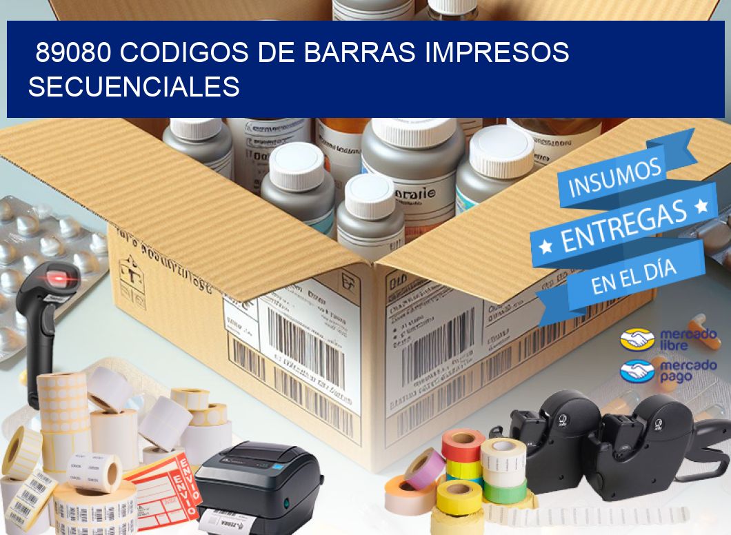 89080 codigos de barras impresos secuenciales