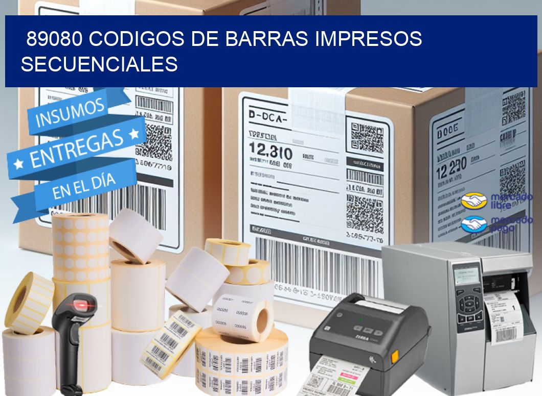 89080 codigos de barras impresos secuenciales
