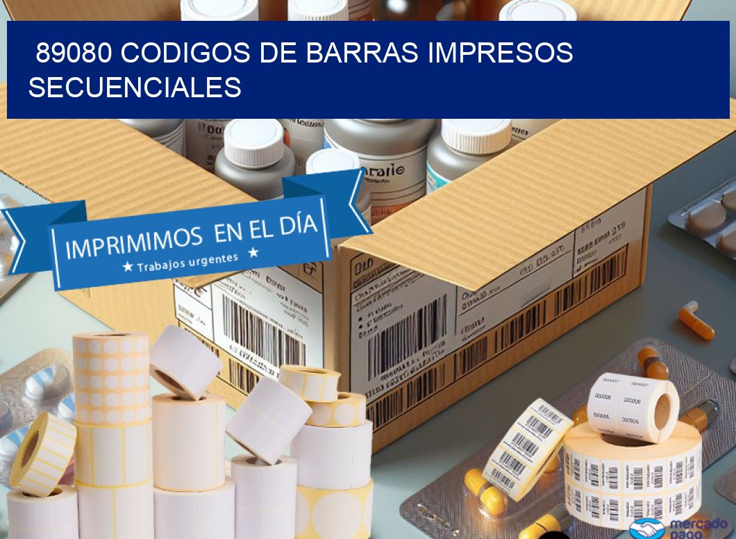 89080 codigos de barras impresos secuenciales