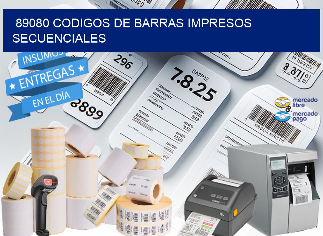 89080 codigos de barras impresos secuenciales