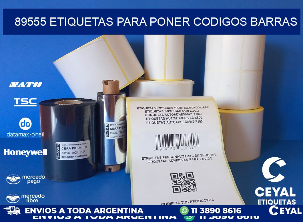 89555 ETIQUETAS PARA PONER CODIGOS BARRAS