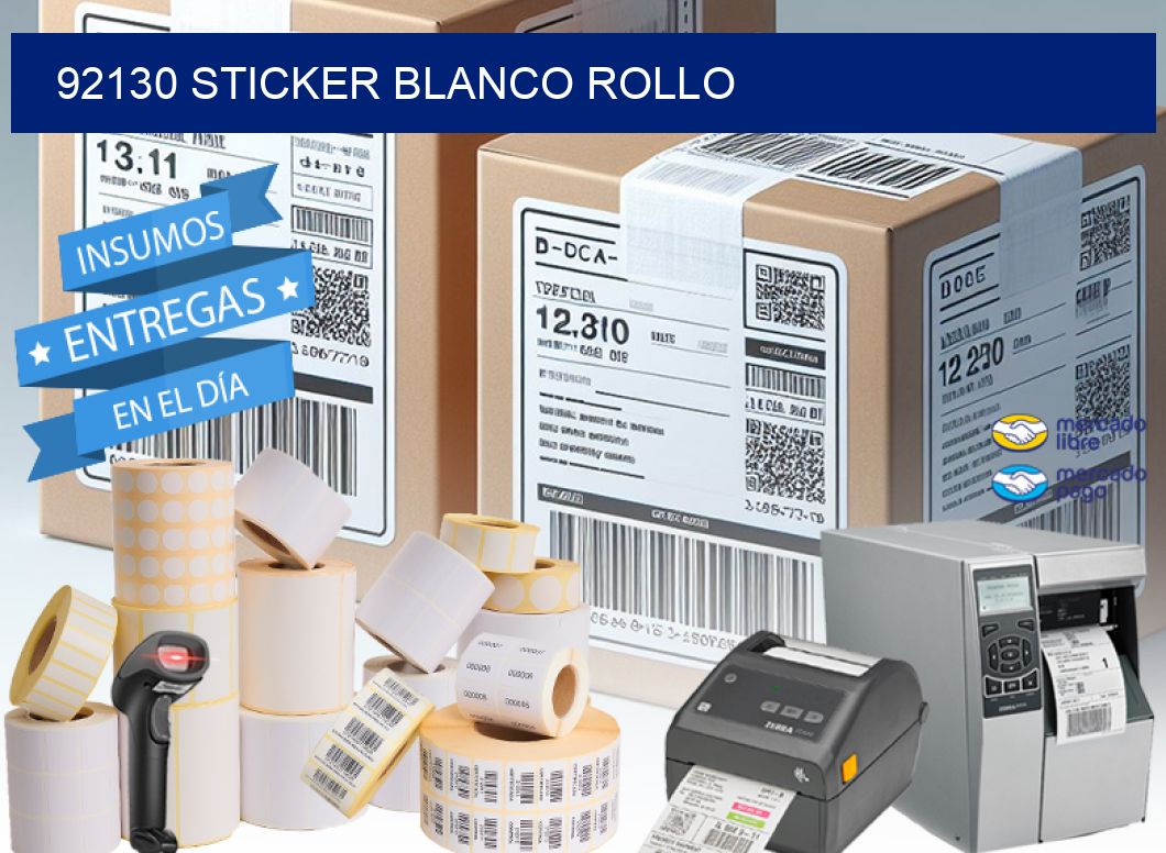 92130 sticker blanco rollo