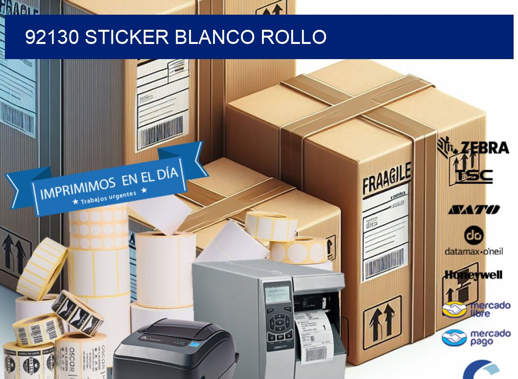 92130 sticker blanco rollo