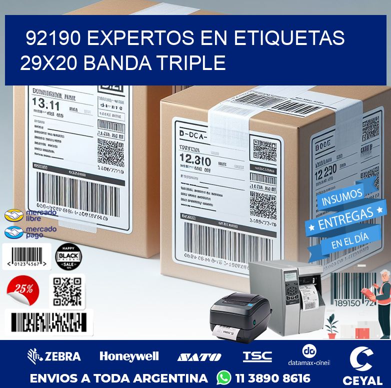 92190 EXPERTOS EN ETIQUETAS 29X20 BANDA TRIPLE