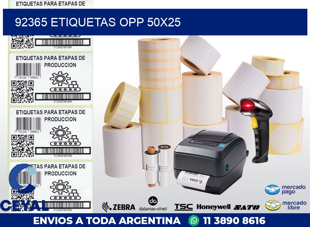 92365 ETIQUETAS OPP 50X25