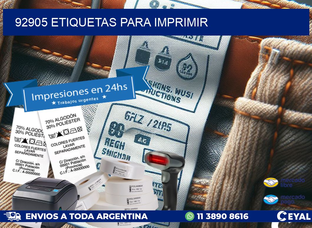 92905 ETIQUETAS PARA IMPRIMIR
