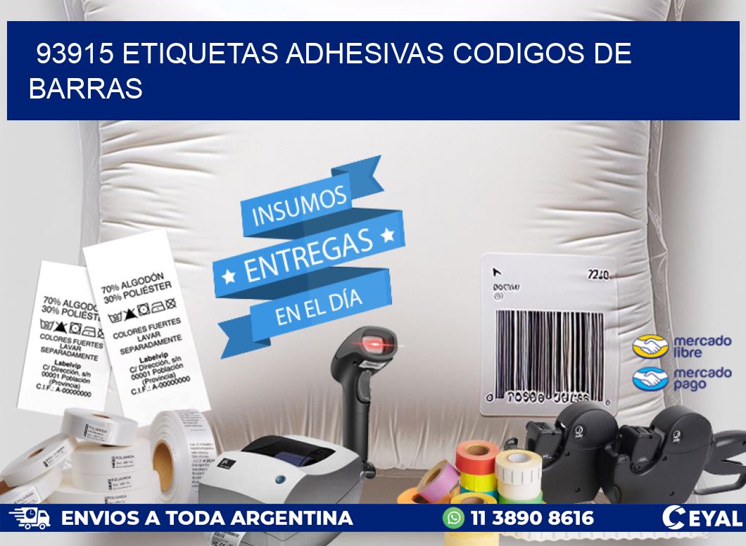 93915 ETIQUETAS ADHESIVAS CODIGOS DE BARRAS