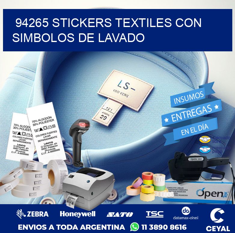 94265 STICKERS TEXTILES CON SIMBOLOS DE LAVADO