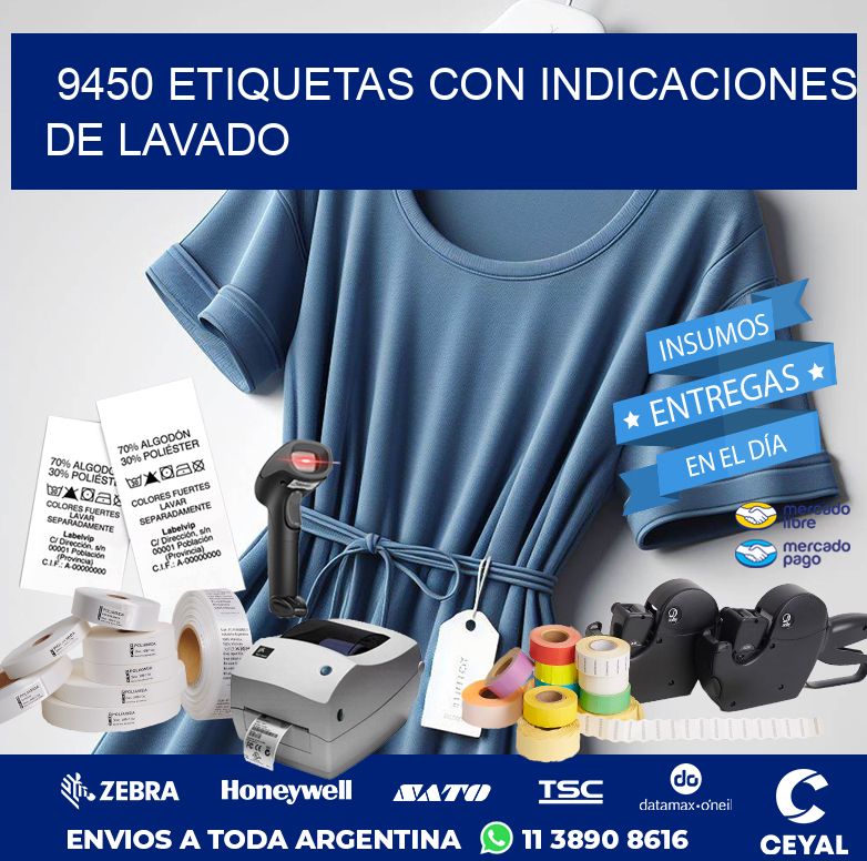 9450 ETIQUETAS CON INDICACIONES DE LAVADO