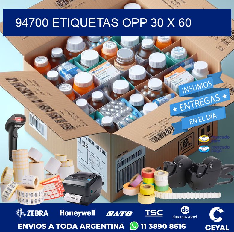94700 ETIQUETAS OPP 30 X 60