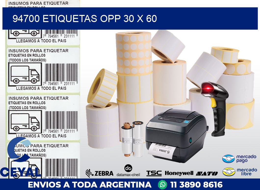 94700 ETIQUETAS OPP 30 X 60