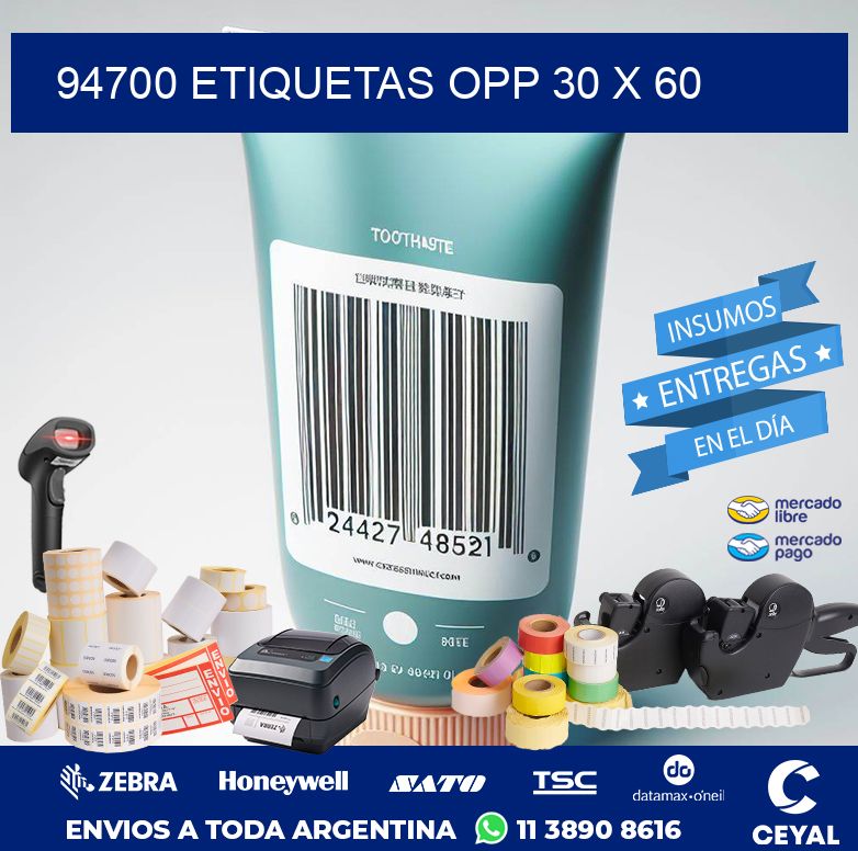 94700 ETIQUETAS OPP 30 X 60