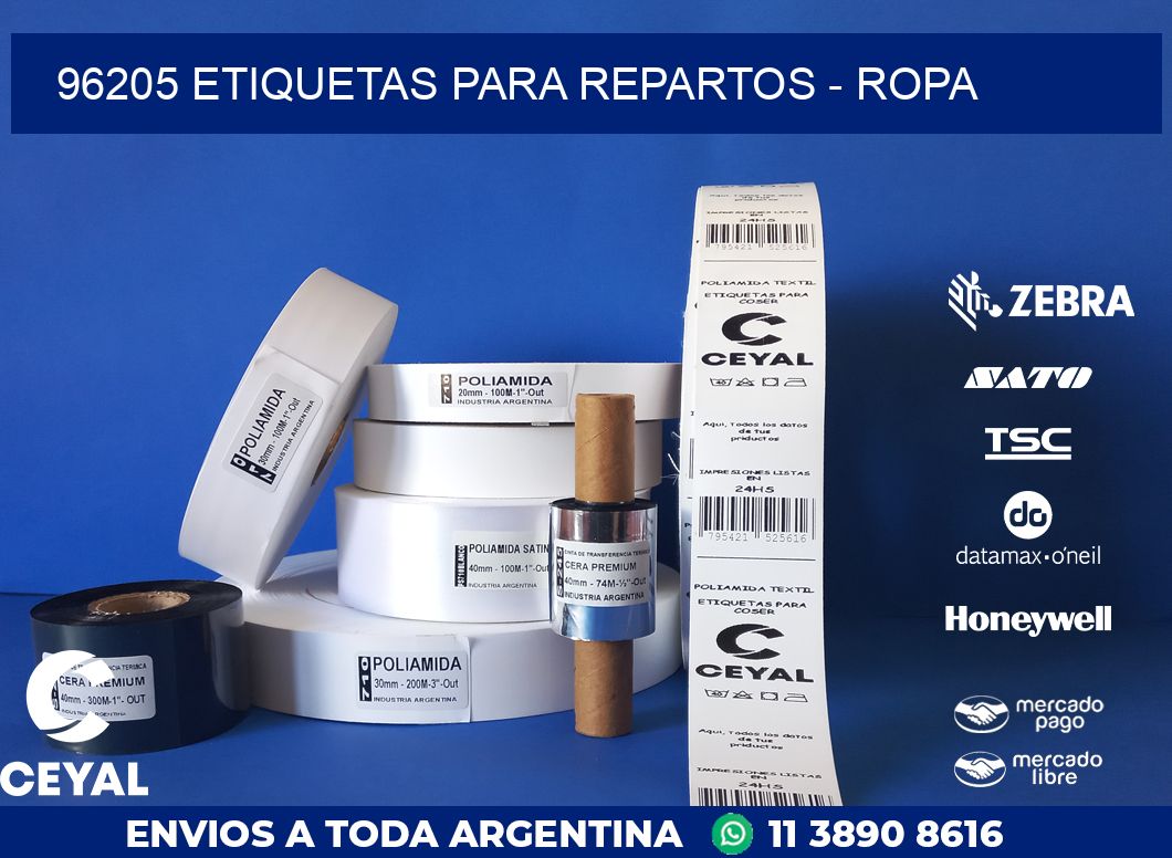 96205 ETIQUETAS PARA REPARTOS - ROPA