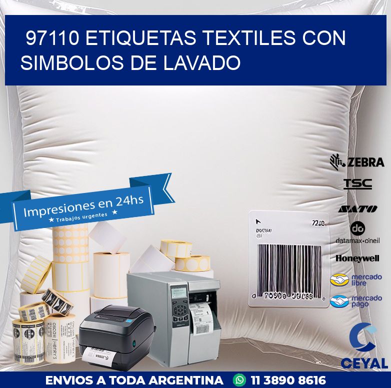 97110 ETIQUETAS TEXTILES CON SIMBOLOS DE LAVADO