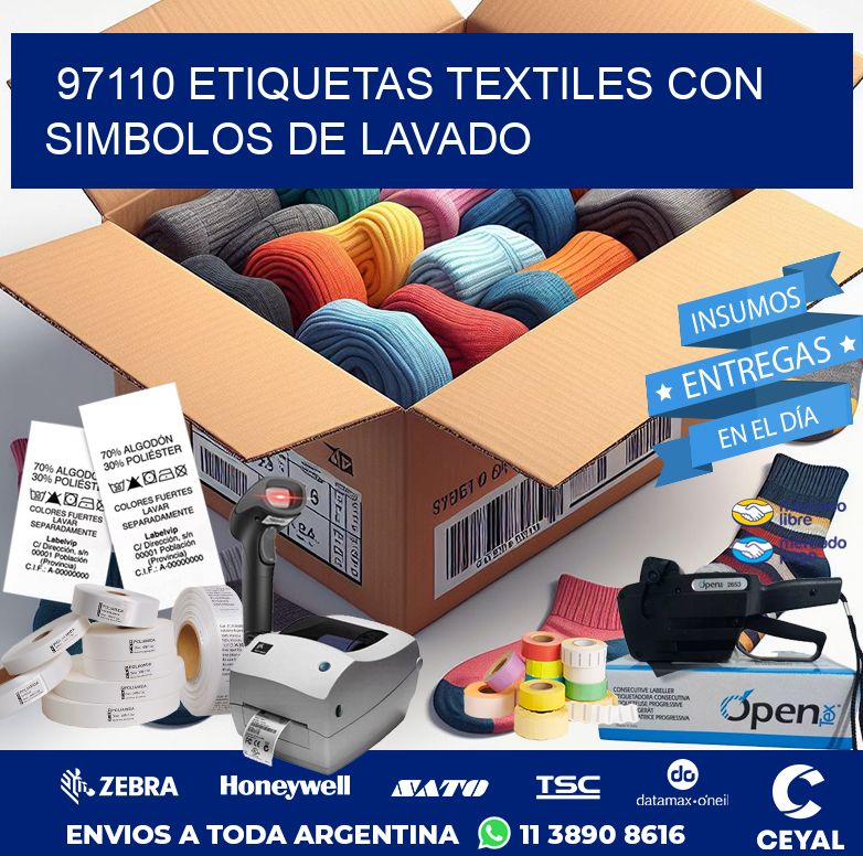 97110 ETIQUETAS TEXTILES CON SIMBOLOS DE LAVADO