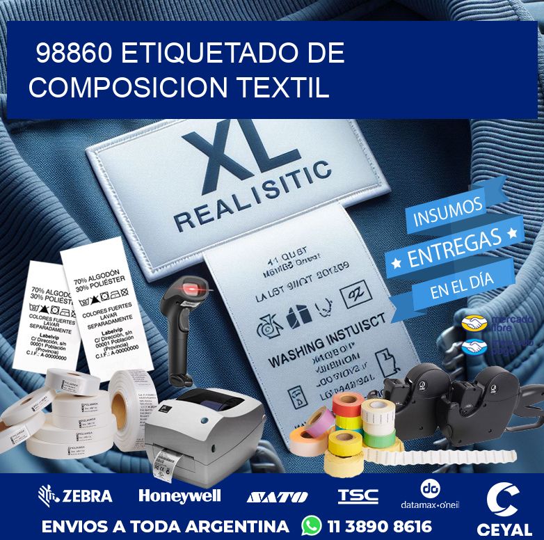 98860 ETIQUETADO DE COMPOSICION TEXTIL