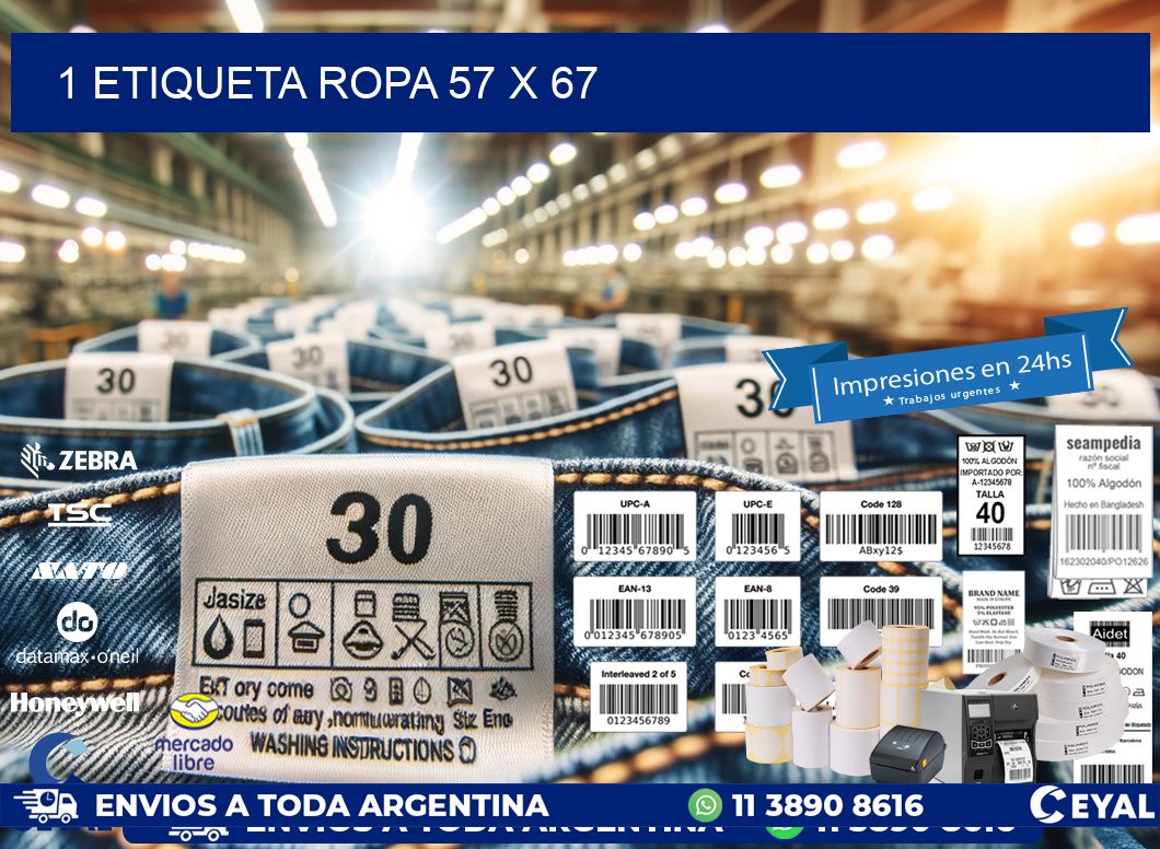 1 ETIQUETA ROPA 57 x 67