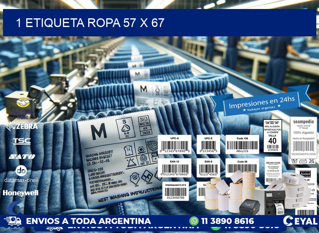 1 ETIQUETA ROPA 57 x 67